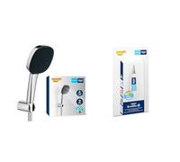 GROHE Vitalio Comfort 110 & QuickGlue S - Shower Set (Square 11cm Hand Shower, 2 Sprays: Rain & Jet, Anti-Limescale System, Hose 1.75m, Wall Holder, Water Saving, Extra Easy to Fit), Chrome, 26399001