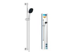 GROHE Vitalio Comfort 110 - Shower Set (Square 11 cm Hand Shower 2 Sprays: Rain and Jet, Shower Hose 1.75 m, Shower Rail 90 cm, Water Saving), Easy to Fit with GROHE QuickGlue, Chrome, 26930001