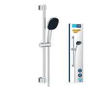GROHE Vitalio Comfort 110 - Shower Set (Square 11 cm Hand Shower 2 Sprays: Rain & Jet, Anti-Limescale System, Hose 1.75 m, Rail 60 cm, Water Saving), Easy to Fit with GROHE QuickGlue, Chrome, 26398001