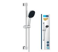 GROHE Vitalio Comfort 110 - Shower Set (Square 11 cm Hand Shower 3 Sprays: Rain, Jet & Massage, Shower Hose 1.75 m, Shower Rail 60 cm, Water Saving), Easy to Fit with GROHE QuickGlue, Chrome, 26096001