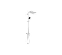 GROHE Vitalio Comfort 250, Shower Column with Single-Lever Mixer Tap, Overhead Shower 25 cm 1 Jet (Rain), Shower Head 11 cm 2 Jets (Rain and Massage), Hose 1.75 m, Water Saving, Chrome, 26985001