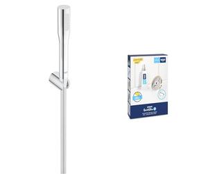GROHE Vitalio Get Stick & QuickGlue S1 - 1 Spray Hand Shower Set (Water Saving 9.5 l/min Flow Limiter, Anti-Limescale System, Twist Free Hose 1.5 m 1/2" x 1/2", Wall Shower Holder), Chrome, 27459000