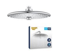 GROHE Vitalio Joy 260 - Head Shower 260mm (3 Spray Zones: Rain, SmartRain & Jet, Ball Joint +/- 15° Rotatable, Water Saving 9.5 l/min Flow Limiter, Anti-Limescale System, Min. 1 Bar), Chrome, 26462000