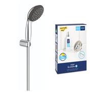 GROHE Vitalio Start 100 & QuickGlue S1 - Wall Holder Hand Shower Set (2 Spray Hand Shower 10cm with Water Saving Technology and Anti-Limescale System, Wall Holder, Shower Hose 1.75m), Chrome, 27950000