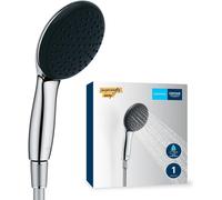 GROHE Vitalio Start 110 - Shower Set (Round 11 cm Hand Shower 1 Spray: Rain, Anti-Limescale System, Silicone Ring Shield, Water Saving, Shower Hose 1.5 m, Universal Mounting System), Chrome, 26720001