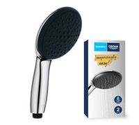 GROHE Vitalio Start 110 - Hand Shower (Round 11cm Shower Head 2 Spray: Rain & Jet, Anti-Limescale System, Silicone Ring, Scalding Protection, Water Saving, Universal Mounting System), Chrome, 27946001