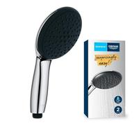 GROHE Vitalio Start 110 QuickFix - Hand Shower for High Pressure (Round 11 cm Shower Head, 2 Sprays: Rain & Jet, Extra Water Saving, Anti-Limescale System, Universal Mounting System), Chrome, 2794610E