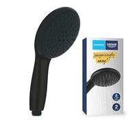 GROHE Vitalio Start 110 QuickFix - Hand Shower (Round 11 cm Shower Head 2 Sprays: Rain and Jet, Water Saving, Anti-Limescale System, Silicone Ring, Universal Mounting System), Matt Black, 279462431