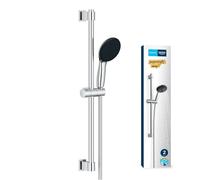 GROHE Vitalio Start 110 - QuickFix Shower Set (Round 11 cm Hand Shower 2 Sprays: Rain & Jet, Anti-Limescale System, Shower Hose 1.75 m, Rail 60 cm), Easy to Fit with GROHE QuickGlue, Chrome, 26951001