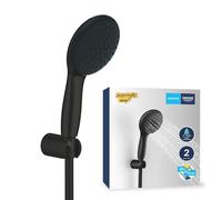 GROHE Vitalio Start 110 QuickFix - Shower Set (Round 11 cm Hand Shower 2 Sprays: Rain & Jet, Shower Hose 1.75m, Wall Holder, Water Saving, Easy to Fit with GROHE QuickGlue), Matt Black, 279502431