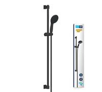 GROHE Vitalio Start 110 QuickFix - Shower Set (Round 11 cm Hand Shower 2 Sprays: Rain & Jet, Shower Hose 1.75m, Shower Rail 90cm, Water Saving, Easy to Fit with GROHE QuickGlue), Matt Black, 269542431