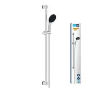GROHE Vitalio Start 110 - Shower Set (Round 11 cm Hand Shower 1 Spray: Rain, Anti-Limescale System, Shower Hose 1.75 m, Rail 90 cm, Water Saving), Easy to Fit with GROHE QuickGlue, Chrome, 26953001
