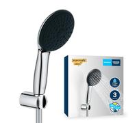GROHE Vitalio Start 110 - Shower Set (Round 11 cm Hand Shower 3 Sprays: Rain, Jet & Massage, Anti-Limescale System, Shower Hose 1.75 m, Wall Holder), Easy to Fit with GROHE QuickGlue, Chrome, 26769001