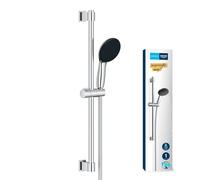 GROHE Vitalio Start 110 - Shower Set (Round 11cm Hand Shower 1 Spray: Rain, Anti-Limescale System, Shower Hose 1.75m, Rail 60cm, Water Saving), Easy to Fit with GROHE QuickGlue, Chrome, 27942001