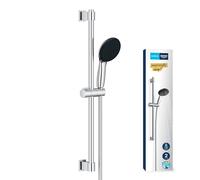 GROHE Vitalio Start 110 - Shower Set (Round 11cm Hand Shower 2 Spray: Rain & Jet, Anti-Limescale System, Shower Hose 1.75m, Rail 60cm, Water Saving), Easy to Fit with GROHE QuickGlue, Chrome, 27948001