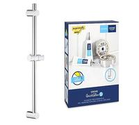 GROHE Vitalio Universal 600 & QuickGlue S2 - Shower Rail (with Wall Holders, Glide Element and Swivel Holder), Size 620 mm, Upper Bracket Adjustable to Adapt to Existing Holes, Chrome, 27724000