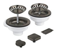 Grohe Sink Drain Set, 2 basins, with knob 205x210mm Brushed Hard Graphite 40998AL0