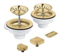 Grohe Sink Drain Set, 2 basins, with knob 205x210mm Brushed Cool Sunrise 40998GN0