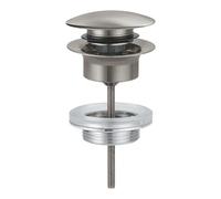 GROHE Waste Set with Push-Open Plug for Washbasins with Overflow, Satin Steel, 65807MS0