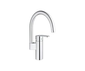 GROHE Wave Cosmopolitan Quickfix Single-Lever Sink Mixer with High C-Spout, 0°/150°/360° Adjustable Swivel Area, Chrome. Easy To Fit with Quicktool. 32449001