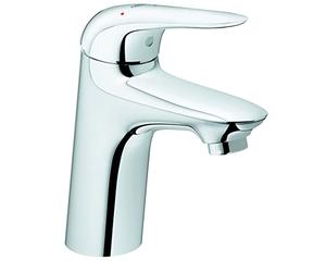 GROHE Wave Quickfix Single-Lever Basin Mixer with Push-Open Waste Set, S-Size, Water- and Energy-Saving, Chrome Easy to Fit with Quicktool 23748001