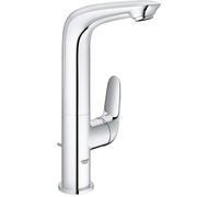 GROHE Wave Quickfix Single-Lever Basin Mixer with Swivel Spout and Pop-Up Waste Set, L-Size, Water-Saving, Chrome Easy to Fit with Quicktool 23584001