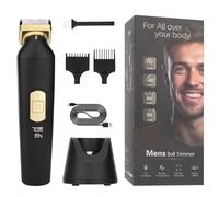 Groin & Body Hair Trimmer for Men Pubic Trimmer Man Electric Waterproof Cordless Rechargeable Shaver Body Groomer Leg Grooming