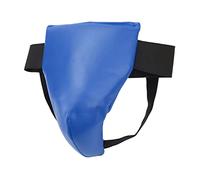 Groin Protector for Boxing, Muay Thai, Kickboxing and MMA Fighting, Groin Guard PU Leather Adjustable Elastic Band Boxing Groin Protector for Football Basketball, Blue (L)