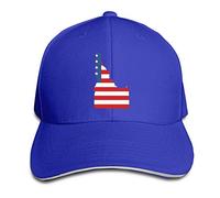 Grojaker Map of The State of Idaho and American Flag Unisex Hats Trucker Hats Dad Baseball Hats Driver Cap Blue