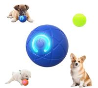 Grolomo Duraspin Dog Ball,Duraspin Dog Bouncing Ball, Smart Jumping Balls For Dogs,Usb Rechargeable,Interactive Automatic Rolling With Lights (Blue)