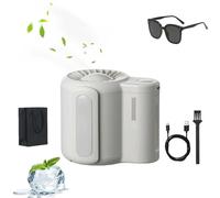 Grolomo Jet Dryco Shirt Clip Fan,Jet Dryco Shirt Fan,Cool Clip Fan Under Shirt,Bladeless Waist Mounted Electric Fan,Usb Rechargeable Belt Clip Fan For Outdoor Activities. (White)