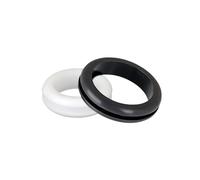 Grommet 3~80mm Black/White PVC Rubber Double Sided Protective Coil Seal Gasket Out Hole Wire O-ring for Protects Cable(Black,22mm-20pcs)