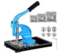 Grommet Machine, Heavy Duty Eyelet Punch Tool for DIY Crafts, Includes 6/9.5/12mm Dies & 900 Pcs Grommets for Leather and Clothing Projects