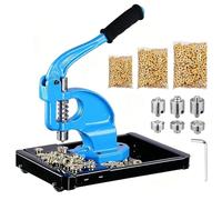 Grommet Machine, Heavy Duty Eyelet Punch Tool for DIY Crafts, Includes 6/9.5/12mm Dies & 900 Pcs Grommets for Leather and Clothing Projects