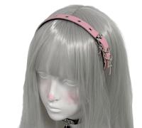 Grommet PU Leather Headband Adjustable For Women Punk 2000s Photo Props Punk Rock Headwear Grommet Gothic Pu Headpiece