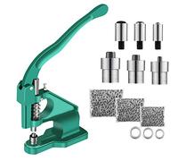 Grommet Punch Hole Machine, Multipurpose Eyelet Punch Machine, Hand Press Eyelet Machine Set with 3 Dies & 1500pcs Grommets 6/10/12mm for Leather Fabric Belt Clothes Shoes Handbag Grommets