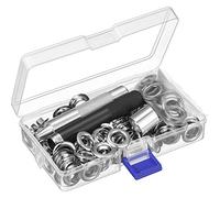 Grommet Tool Kit, Grommet Setting Tool and 100 Sets Grommets Eyelets with Storage Box (1/2 Inch Inside Diameter)