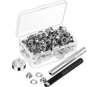 Grommet Tool Kit, Grommet Setting Tool and 100 Sets Grommets Eyelets with Storage Box (1/4 Inch Inside Diameter)