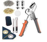 Grommet Tool Kit with Eyelet Punch Kit 400 Pcs Grommets(10mm & 6mm) with a Bag,Heavy Duty Handheld Grommet Punch Kit ，3/8 &1/4 Inch Magnetic Hole Punch Pliers for Leather Fabric Belts Awnings