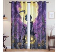 Grommet Window Thermal Curtains Green Fairy Tale Microfiber Eyelet Curtains Anime Forest Monster Full Blackout Eyelet Drapes for Living Room 46 x 54 Inch Drop 2 Panels