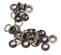 Grommets Eyelets, 100PCS Leather Grommet Kit Antique Brass Eyelet Cloth DIY Tool (4mm)