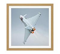 Gronemann Military UK RAF Eurofighter Typhoon Photo Square Wooden Framed Wall Art Print Picture 16X16 Inch
