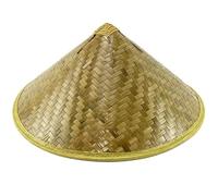 GRONGU Bamboo Hat Asian Hat Chinese Hat Conical Hat Rice Farmer Hats Hand-Woven Adult Travel Straw Hat Coolie Hat Summer Hat