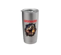GROOAAHH! Dangerous Like a Dino Danger Dinosaur T. Rex Stainless Steel Insulated Tumbler
