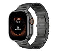 GROOBAL Titanium Band Compatible with Apple Watch Ultra 3/2/1 49mm Band for Men & Series 11/10 46mm, Durable DLC Coating for Ultra Watch Band, Easy-Adjust Metal Band with Butterfly Clasp, Black