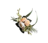 Groom Boutonniere Man Pin Suit Corsage Bridal Button-hole Wedding Wrist Flower Party Marriage Decor Artificial Silk Rose Flowers for Bridesmaids, Bridal Showers(08)
