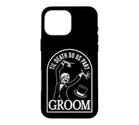 Groom Bride Til Death Do Us Part Skeleton Halloween Matching Case for iPhone 16 Pro Max
