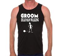 Groom Dead Man Walking Stag Do Mens Vest Tank Gym Top Medium Black