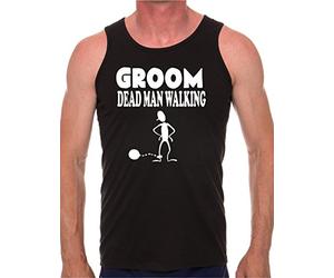 Groom Dead Man Walking Stag Do Mens Vest Tank Gym Top Medium Black