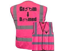 Groom Doomed Stag Vest! Pink Hi Vis Vest -Ideal For Stag Do & Stag Nights Medium